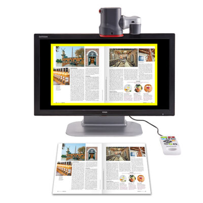 GoVision Pro desktop magnifier demonstrating OCR capabilities.