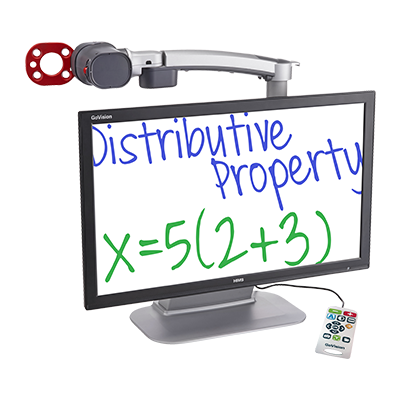 GoVision magnifier with math shown on the screen
